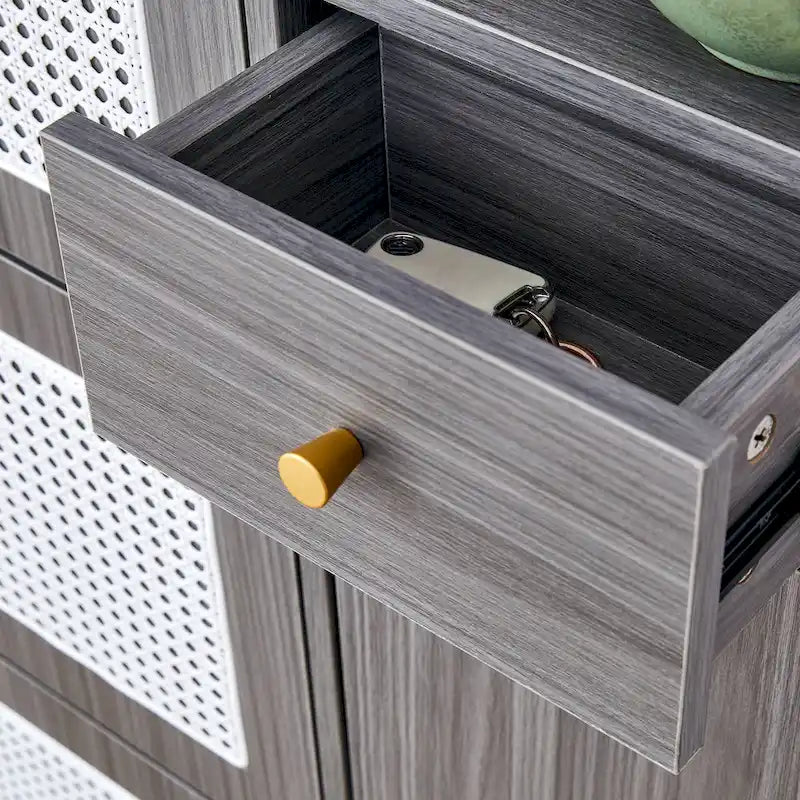 Armadietto moderno minimalista, scarpiera giapponese in rattan, armadietto da letto, piccolo mobile per la casa