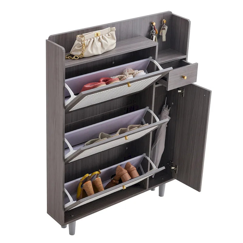 Armadietto moderno minimalista, scarpiera giapponese in rattan, armadietto da letto, piccolo mobile per la casa