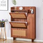 Armadietto moderno minimalista, scarpiera giapponese in rattan, armadietto da letto, piccolo mobile per la casa