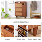 Armadietto moderno minimalista, scarpiera giapponese in rattan, armadietto da letto, piccolo mobile per la casa
