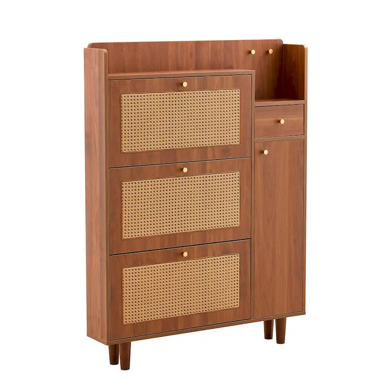 Armadietto moderno minimalista, scarpiera giapponese in rattan, armadietto da letto, piccolo mobile per la casa
