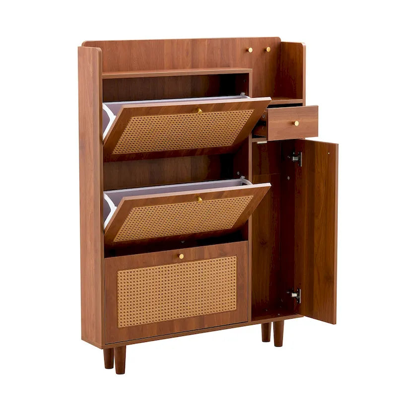 Armadietto moderno minimalista, scarpiera giapponese in rattan, armadietto da letto, piccolo mobile per la casa