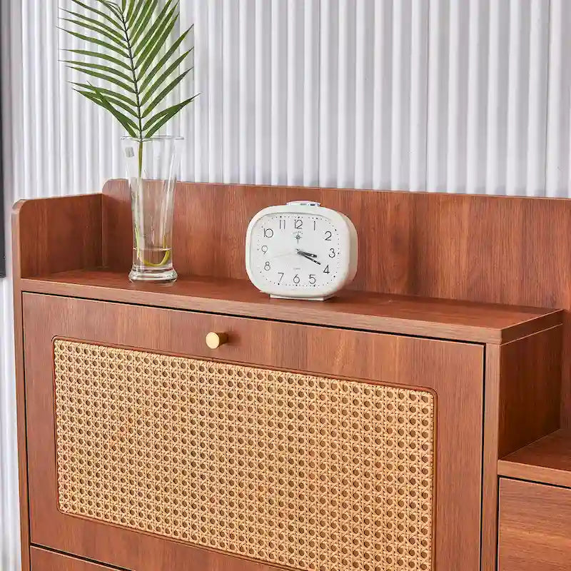 Armadietto moderno minimalista, scarpiera giapponese in rattan, armadietto da letto, piccolo mobile per la casa