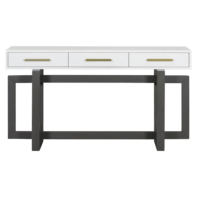 Elegante consolle con tre cassetti, tavolino da ingresso extra lungo per ingresso, corridoio, soggiorno, foyer, corridoio