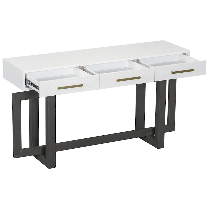 Elegante consolle con tre cassetti, tavolino da ingresso extra lungo per ingresso, corridoio, soggiorno, foyer, corridoio