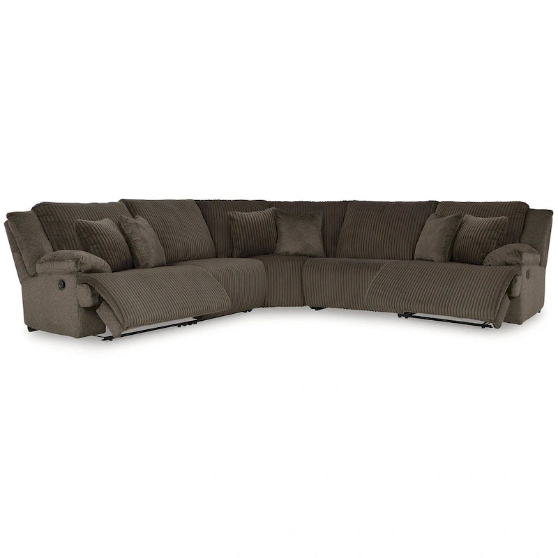 Divano Sezionale Reclinabile 5 Pezzi Top Tier Marrone - 340L x 340P x 104A