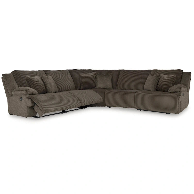 Divano Sezionale Reclinabile 5 Pezzi Top Tier Marrone - 340L x 340P x 104A