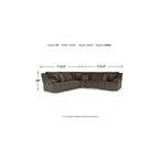 Divano Sezionale Reclinabile 5 Pezzi Top Tier Marrone - 340L x 340P x 104A