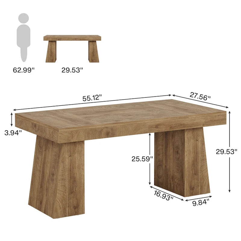 Scrivania direzionale moderna da 55 pollici, scrivania per computer in legno, scrivania per postazione di lavoro aziendale