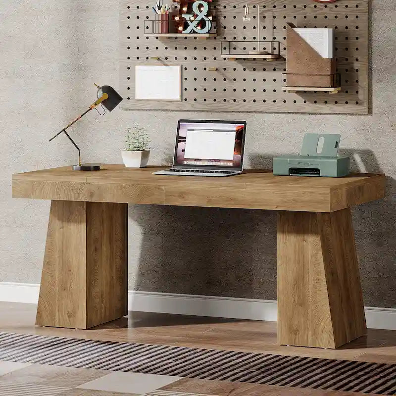 Scrivania direzionale moderna da 55 pollici, scrivania per computer in legno, scrivania per postazione di lavoro aziendale