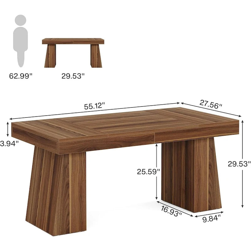 Scrivania direzionale moderna da 55 pollici, scrivania per computer in legno, scrivania per postazione di lavoro aziendale