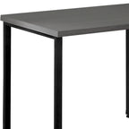 Scrivania angolare per computer in legno grigio con cassetti e base in metallo
