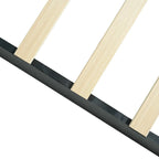 Struttura letto imbottita singola grigio scuro con testiera in lino trapuntata a bottoni