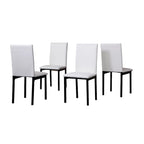 Set da pranzo moderno a 5 pezzi con tavolo rettangolare e 4 sedie imbottite con schienale alto
