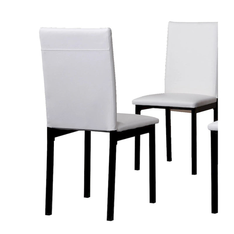 Set da pranzo moderno a 5 pezzi con tavolo rettangolare e 4 sedie imbottite con schienale alto