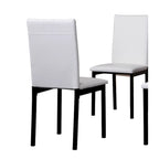 Set da pranzo moderno a 5 pezzi con tavolo rettangolare e 4 sedie imbottite con schienale alto