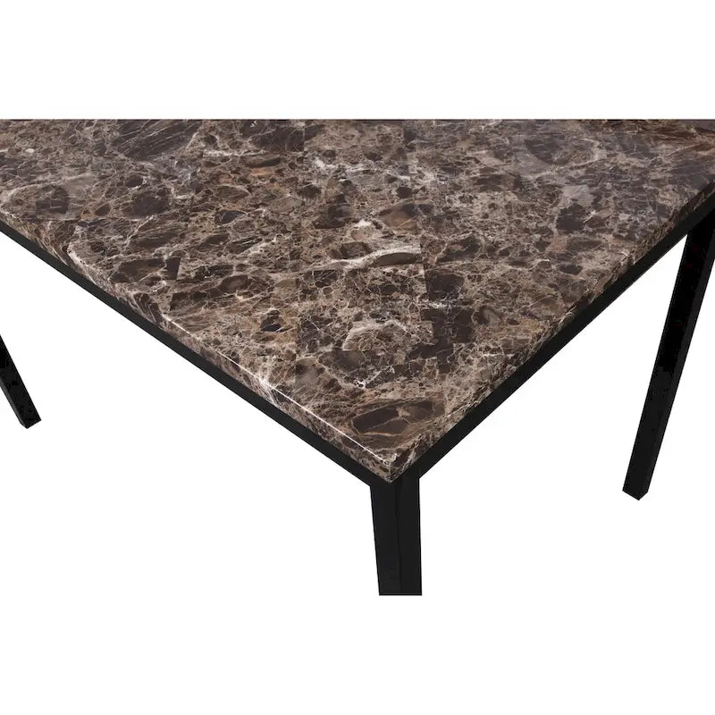 Set da pranzo moderno a 5 pezzi con tavolo rettangolare e 4 sedie imbottite con schienale alto