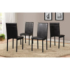 Set da pranzo moderno a 5 pezzi con tavolo rettangolare e 4 sedie imbottite con schienale alto