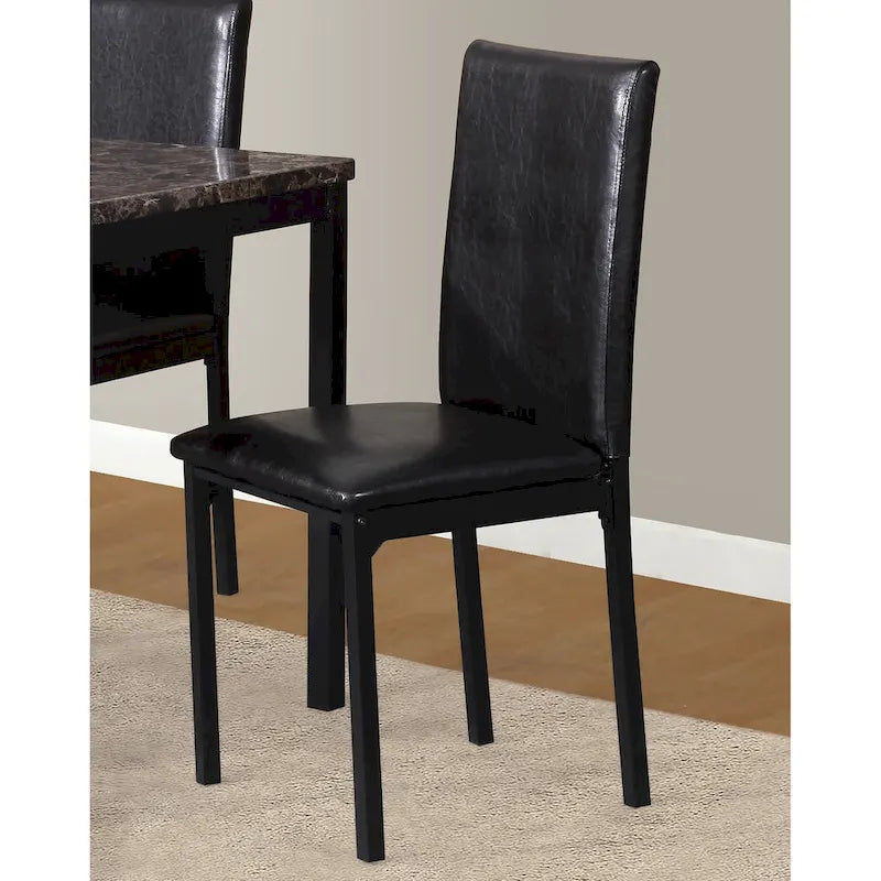 Set da pranzo moderno a 5 pezzi con tavolo rettangolare e 4 sedie imbottite con schienale alto
