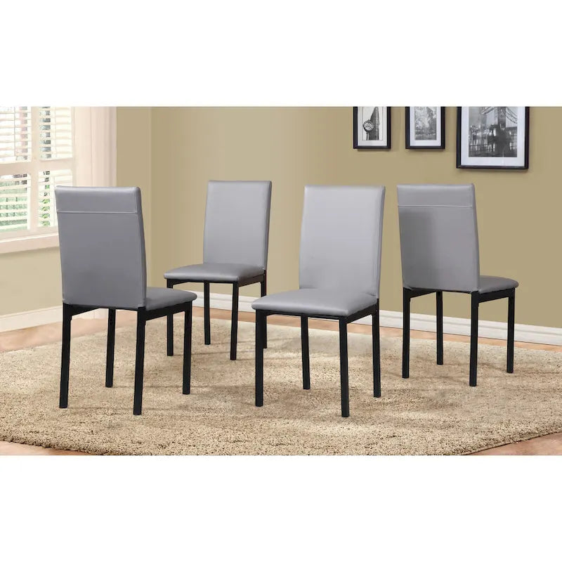 Set da pranzo moderno a 5 pezzi con tavolo rettangolare e 4 sedie imbottite con schienale alto