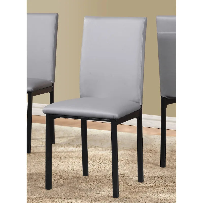 Set da pranzo moderno a 5 pezzi con tavolo rettangolare e 4 sedie imbottite con schienale alto