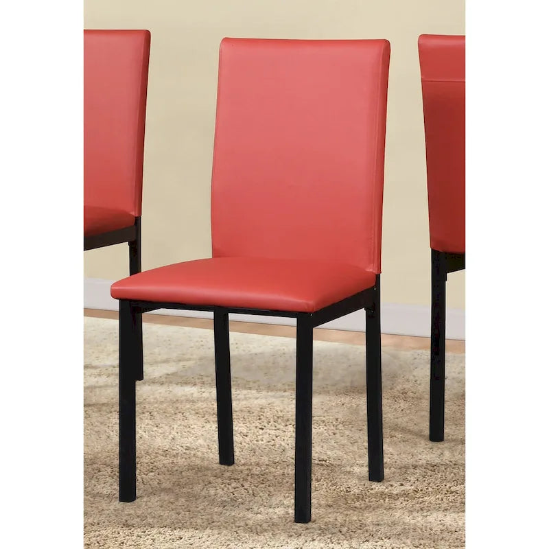 Set da pranzo moderno a 5 pezzi con tavolo rettangolare e 4 sedie imbottite con schienale alto