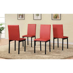 Set da pranzo moderno a 5 pezzi con tavolo rettangolare e 4 sedie imbottite con schienale alto