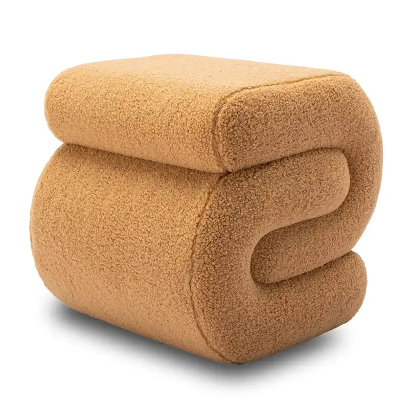 Sgabello/Poggiapiedi Moderno S-shape in Tessuto per Trucco