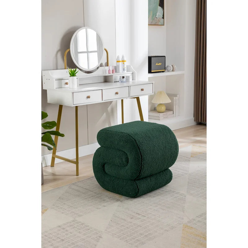 Sgabello/Poggiapiedi Moderno S-shape in Tessuto per Trucco