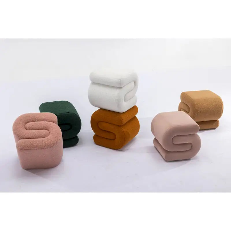 Sgabello/Poggiapiedi Moderno S-shape in Tessuto per Trucco