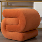 Sgabello/Poggiapiedi Moderno S-shape in Tessuto per Trucco