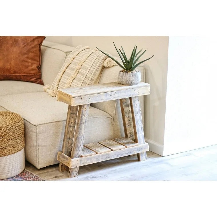 26x8x23 Tavolino d'Appoggio Accentato A-Frame Azteco Luxe (Naturale)