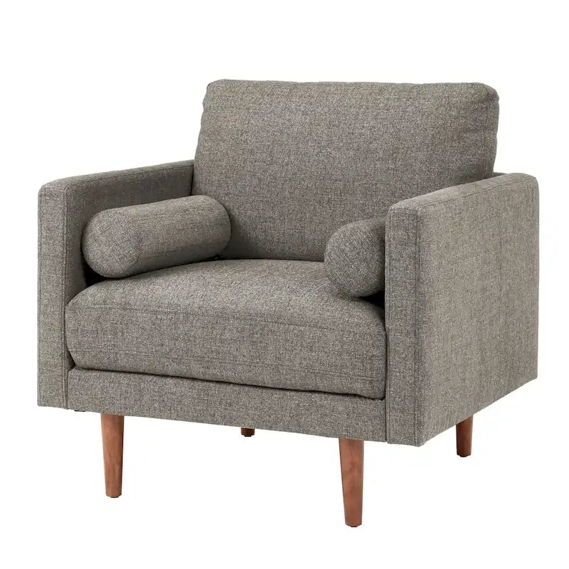 Sedia Mid-Century con gambe affusolate e cuscini
