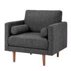 Sedia Mid-Century con gambe affusolate e cuscini