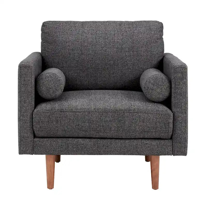Sedia Mid-Century con gambe affusolate e cuscini