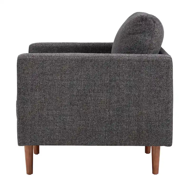 Sedia Mid-Century con gambe affusolate e cuscini