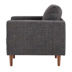Sedia Mid-Century con gambe affusolate e cuscini