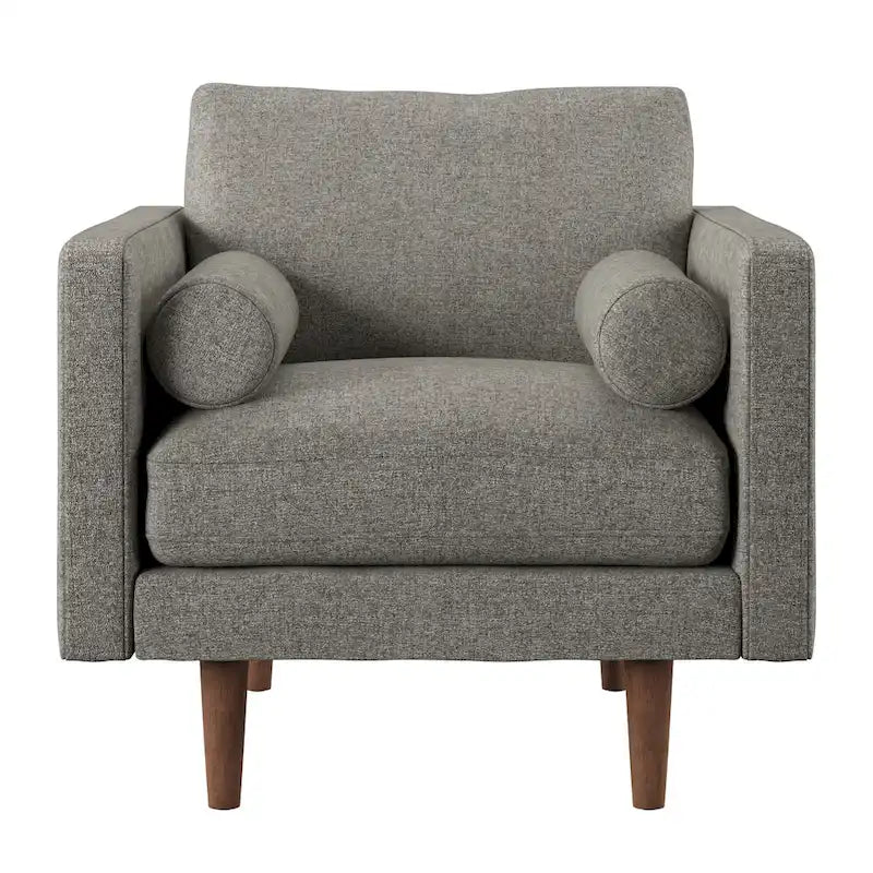 Sedia Mid-Century con gambe affusolate e cuscini