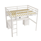 Letto a soppalco con scrivania, armadietti