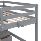Letto a soppalco con scrivania, armadietti