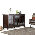 Credenza di transizione in LEGNO MASSELLO, larga 157 cm, con ampi vani - 157 l x 45 p x 86 h cm