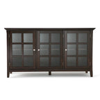 Credenza di transizione in LEGNO MASSELLO, larga 157 cm, con ampi vani - 157 l x 45 p x 86 h cm