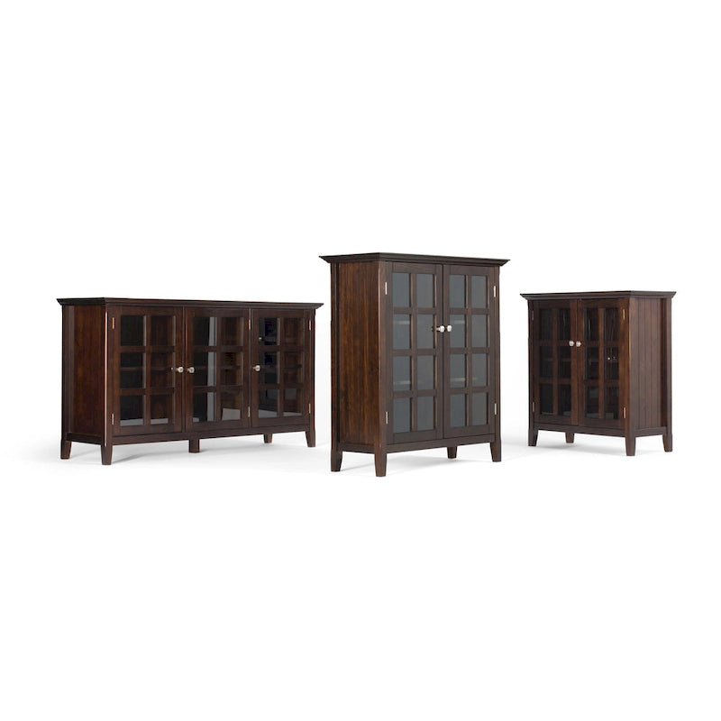 Credenza di transizione in LEGNO MASSELLO, larga 157 cm, con ampi vani - 157 l x 45 p x 86 h cm