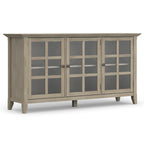 Credenza di transizione in LEGNO MASSELLO, larga 157 cm, con ampi vani - 157 l x 45 p x 86 h cm