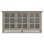 Credenza di transizione in LEGNO MASSELLO, larga 157 cm, con ampi vani - 157 l x 45 p x 86 h cm