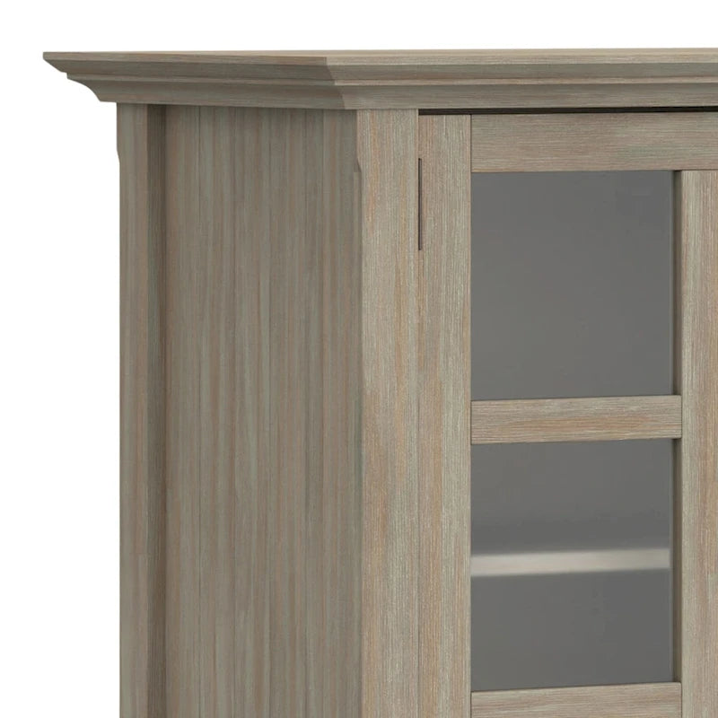 Credenza di transizione in LEGNO MASSELLO, larga 157 cm, con ampi vani - 157 l x 45 p x 86 h cm