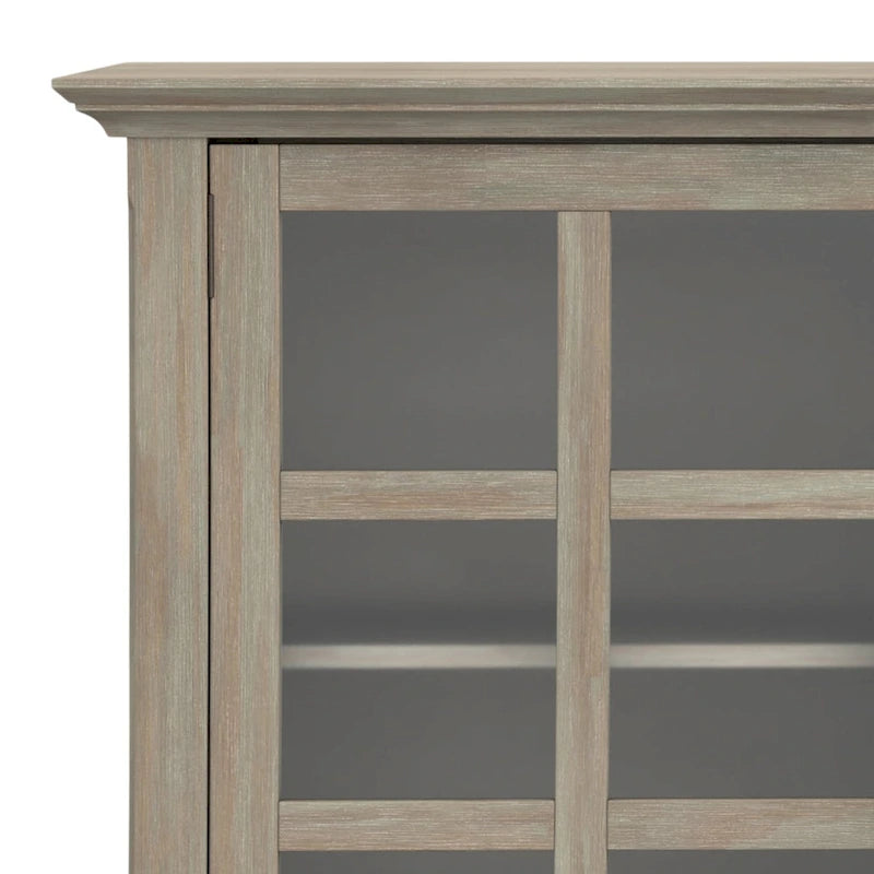 Credenza di transizione in LEGNO MASSELLO, larga 157 cm, con ampi vani - 157 l x 45 p x 86 h cm