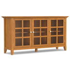 Credenza di transizione in LEGNO MASSELLO, larga 157 cm, con ampi vani - 157 l x 45 p x 86 h cm