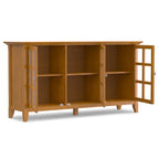 Credenza di transizione in LEGNO MASSELLO, larga 157 cm, con ampi vani - 157 l x 45 p x 86 h cm