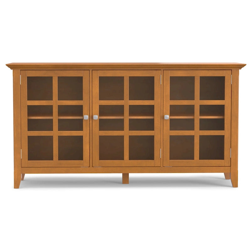 Credenza di transizione in LEGNO MASSELLO, larga 157 cm, con ampi vani - 157 l x 45 p x 86 h cm